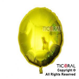 GLOBO MYLAR REDONDO 18  ORO METALIZADO ENVASADO HS7958-C-1 X 1 X ( 5 )